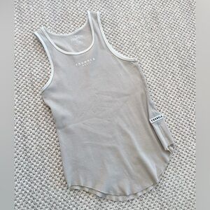 YoungLA Tank Top Mens M Beige Muscle Fit Workout Athletic Performance Gym Train